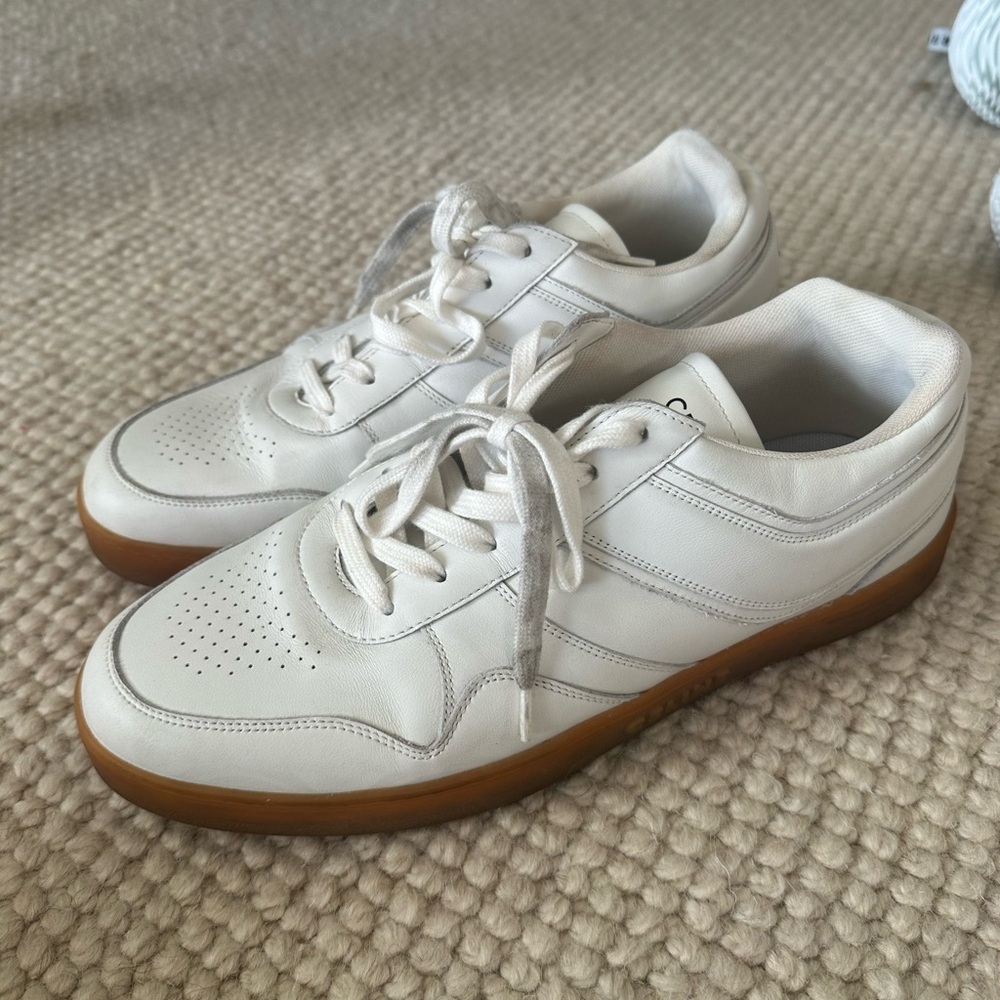 Celine White Sneakers with Brown Sole Men’s Size 11.5